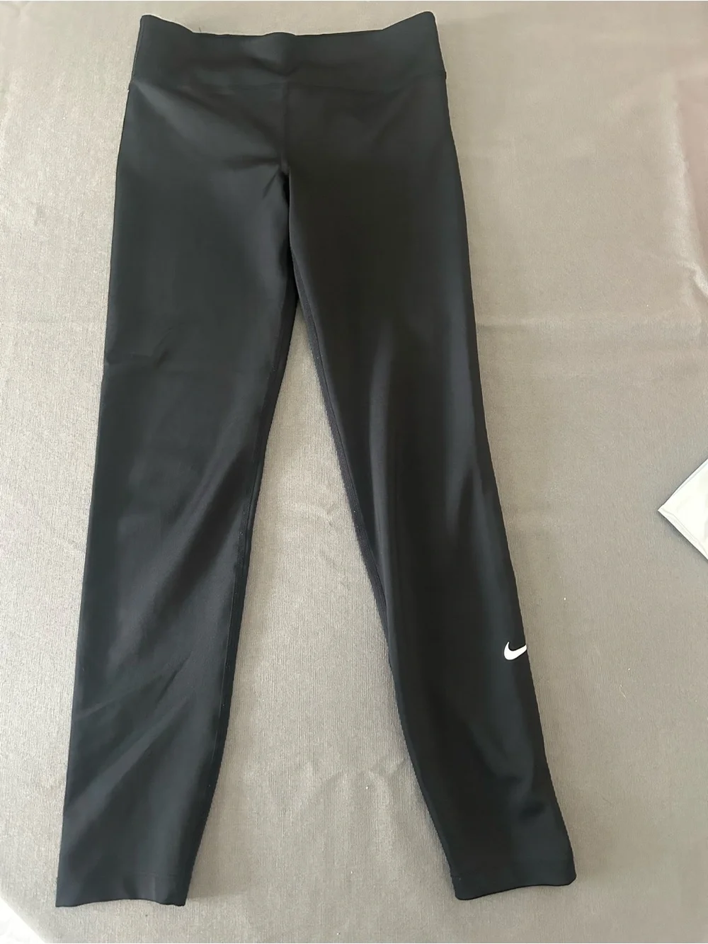 Nike Black Kids Performance Leggings with White Swoosh
